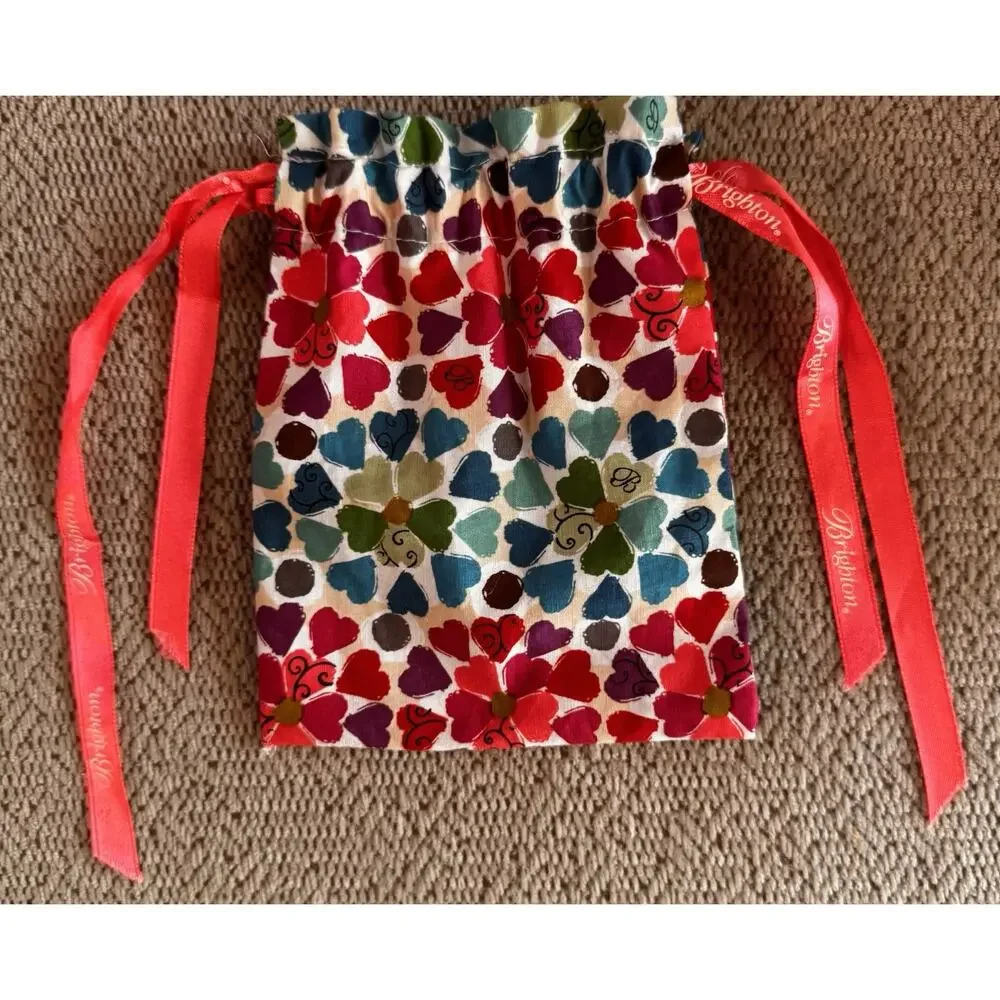 BRIGHTON Jewelry Bag Watercolor Rainbow Hearts